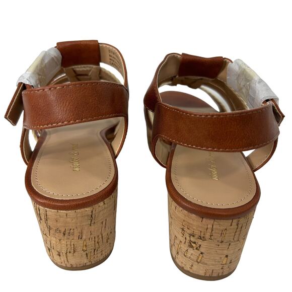 Viiolet and Red Women's Capree Woven Braid Wedge Platform Sandals Cognac 8.5 - Picture 4 of 7